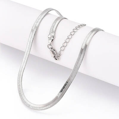 Brass Flat Snake Chain Necklaces for Women Men