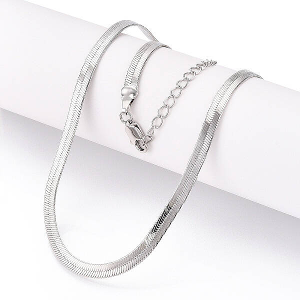 Brass Flat Snake Chain Necklaces for Women Men