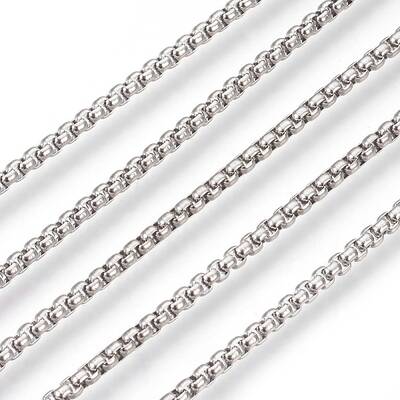 Non-Tarnish 3.28 Feet 304 Stainless Steel Box Chains