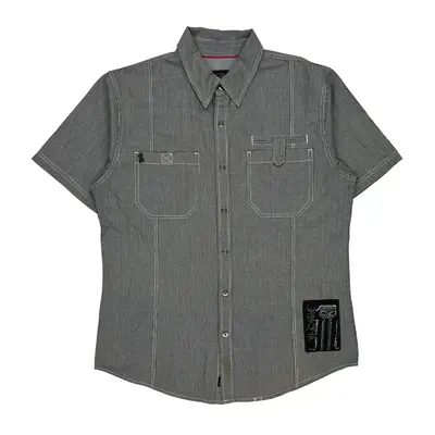 Harley Davidson Short Sleeve Shirt - Large Grey Cotton