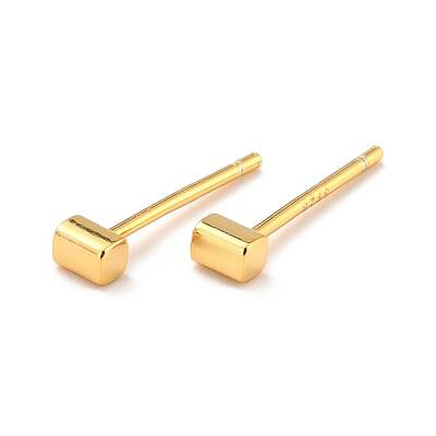 Minimalist Rectangle 925 Sterling Silver Stud Earrings