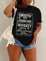 Women's Graphic & Letter Print Round Neck Tee, Summer Clothes Women, Casual Short Sleeve T-shirt for Summer, Graphic Tees, Wo...