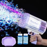 Bubble Machine Bubble Blaster Toys for Kids Bubble Maker with 69 Holes and Colorful Lights