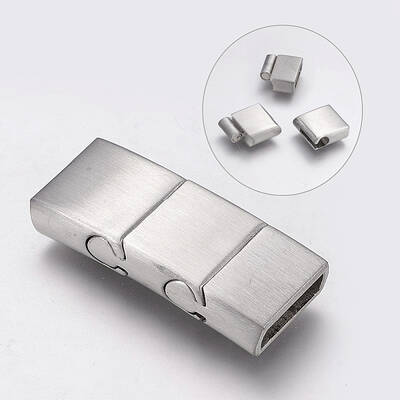 Tarnish Resistant 304 Stainless Steel Magnetic Clasps with Glue-in Ends