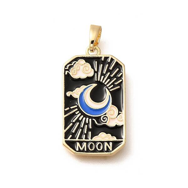 Tarot Card Brass Enamel Pendents