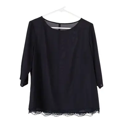 Unbranded Blouse - Large Navy Viscose