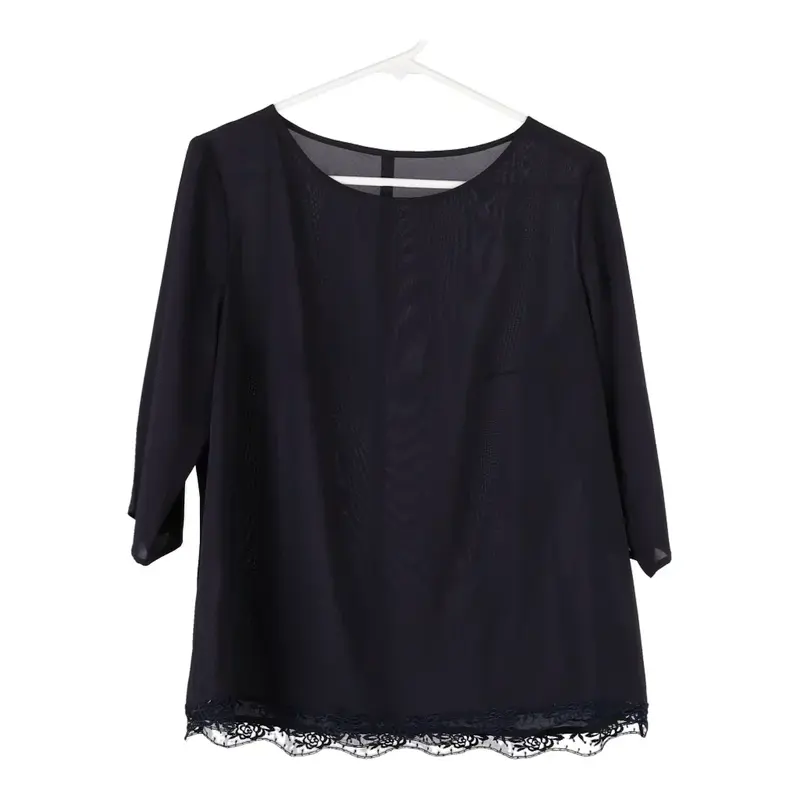 Unbranded Blouse - Large Navy Viscose