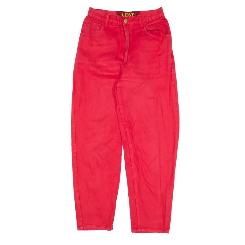 LEST Jeans Red Denim Regular Mom Womens W24 L26