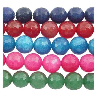 Natural White Jade Gemstone Bead Strands