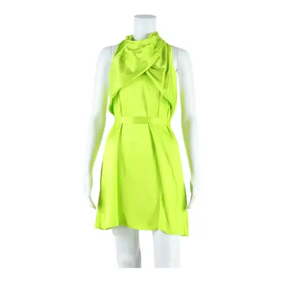 KAREN MILLEN Womens Fit & Flare Dress Green Viscose Sleeveless Knee Length UK 10
