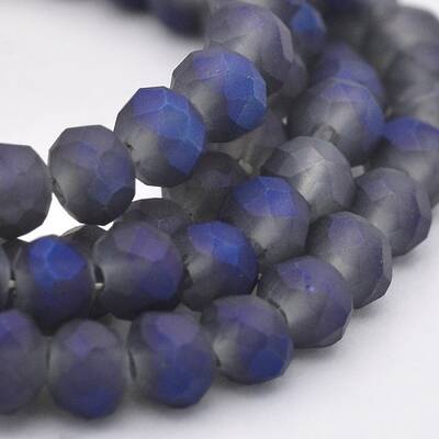 Full Rainbow Plated Faceted Rondelle Glass Beads Strands