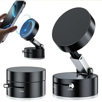 Vacuum Magnetic Phone Holder for Car, Foldable & Portable Phone Stand, Multipurpose Phone Holder for Car, Home, Office, Mount