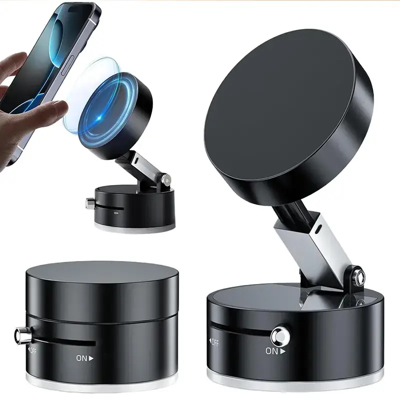 Vacuum Magnetic Phone Holder for Car, Foldable & Portable Phone Stand, Multipurpose Phone Holder for Car, Home, Office, Mount
