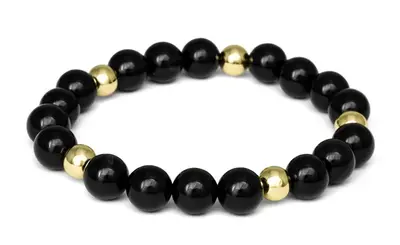 Agato Black Onyx Bead Bracelet MINK164/21