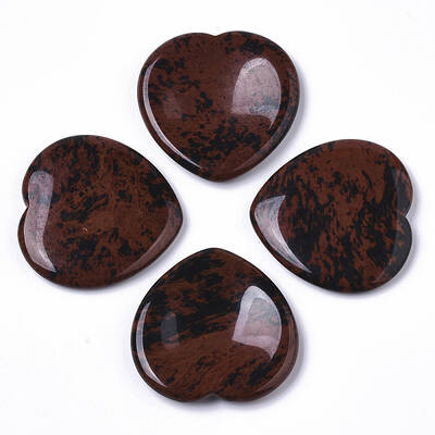 Natural Mahogany Obsidian Thumb Worry Stone