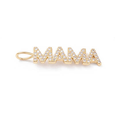 Brass Micro Pave Clear Cubic Zirconia Pendants