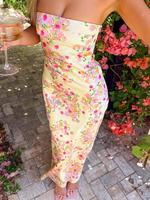 Women's Floral Print Tube Dress, Boho Elegant Sleeveless Long Dress for Party Holiday Wedding Guest, Ladies Summer Clothes, E...