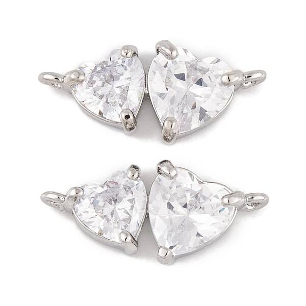 Brass Micro Pave Clear Cubic Zirconia Pendants