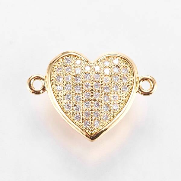 Brass Micro Pave Cubic Zirconia Links