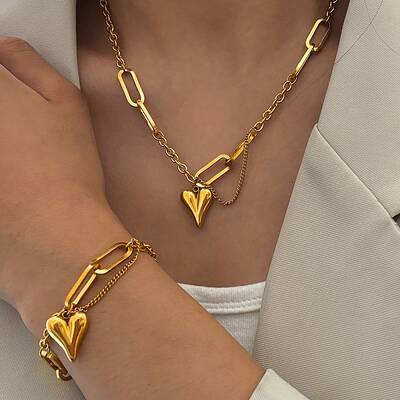 304 Stainless Steel Pendant Necklaces & Charms Bracelets Sets