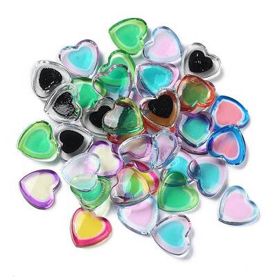 Transparent Two Tone Resin Cabochons