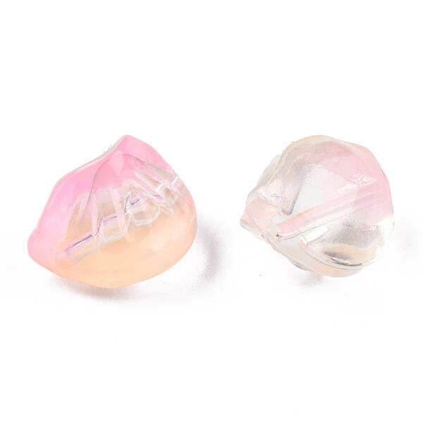 Transparent Spray Painted Glass Beads