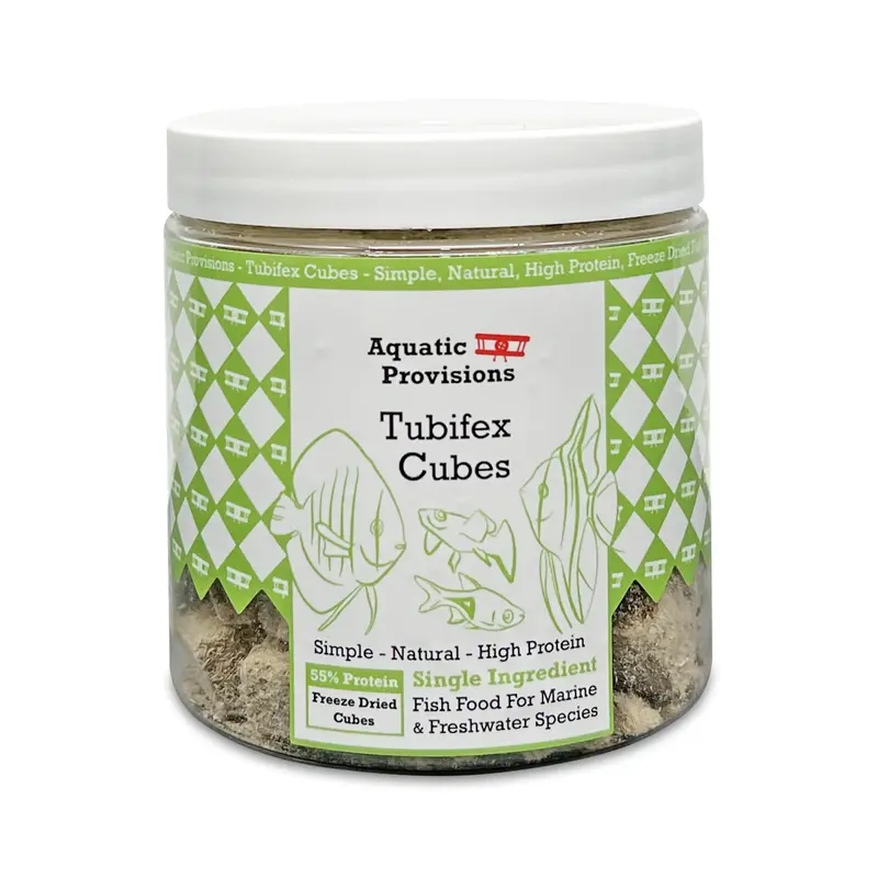 Tubifex Cubes, Freeze Dried Single ingredient Fish food High Protein Feeding