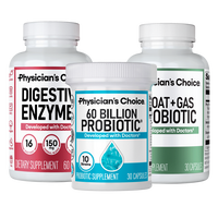 Physician's Choice Gut Guardian Bundle: 60 Billion Probiotic 30ct + Bloat & Gas Probiotic 30ct + Digestive Enzymes 60ct - Adv...