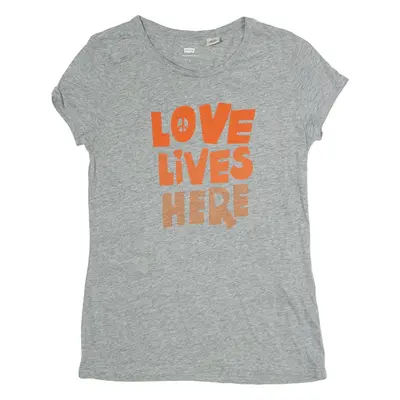 LEVI'S Love Lives Here Womens T-Shirt Grey Crew Neck S