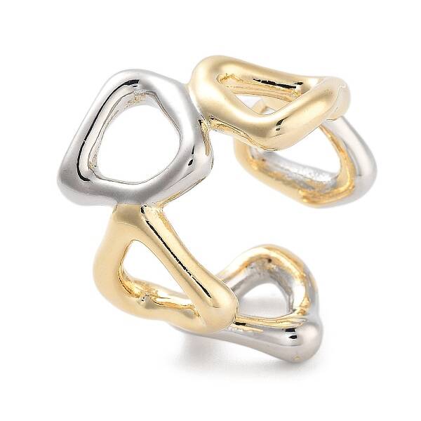 Brass Triangle Open Cuff Ring for Women