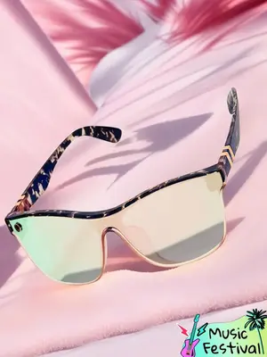 Tortoise Shell Pattern Flat Top Sunglasses for Women, Sun Protection Sunglasses for Men, Trends 2025 for Outdoor Activities ...