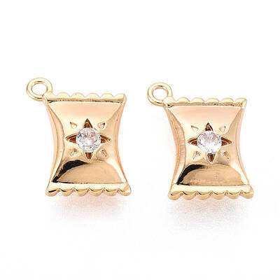 Brass Micro Pave Clear Cubic Zirconia Pendants