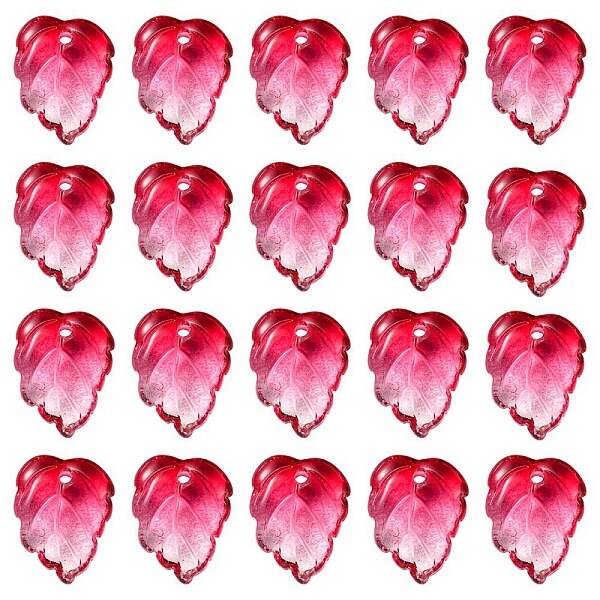 Autumn Theme Two-Tone Transparent Glass Charms