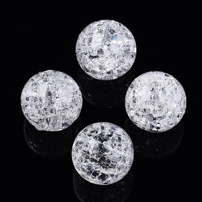 Transparent Crackle Style Acrylic Beads