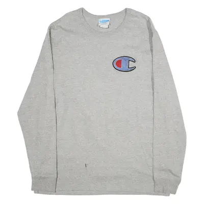 CHAMPION Mens T-Shirt Grey Long Sleeve L