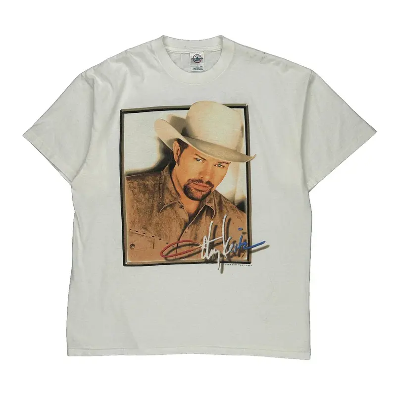 Toby Keith Angry American 2002 Delta Band T-Shirt - XL White Cotton