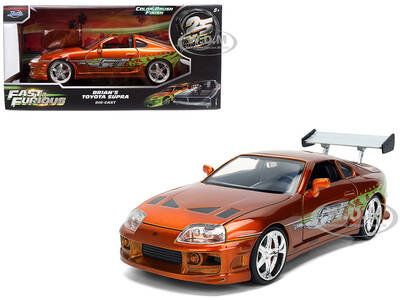 Brian's Toyota Supra Orange Color Brush Finish 25 Years of Fast & Furious Anniversary The Fast and the Furious (2001) Movie...