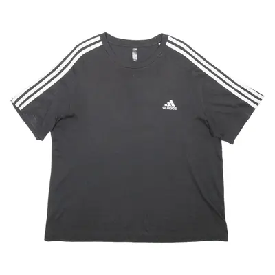 ADIDAS Womens T-Shirt Black Crew Neck L
