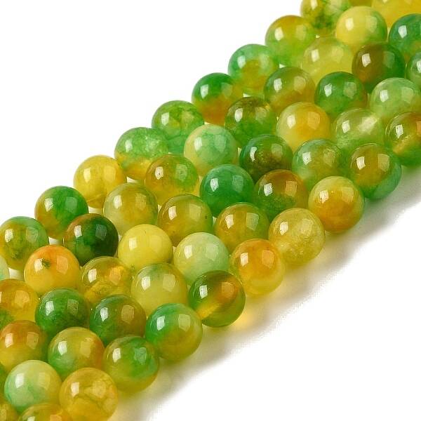 Natural Dyed White Jade Beads Strands