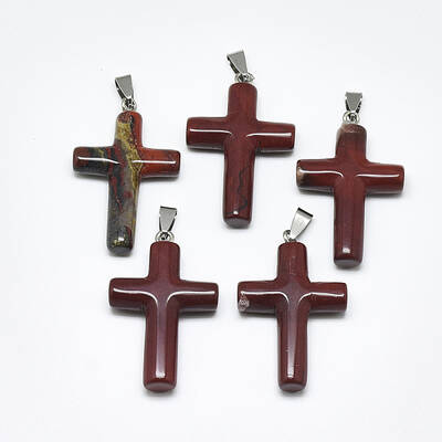 Natural Red Rainbow Jasper Pendants