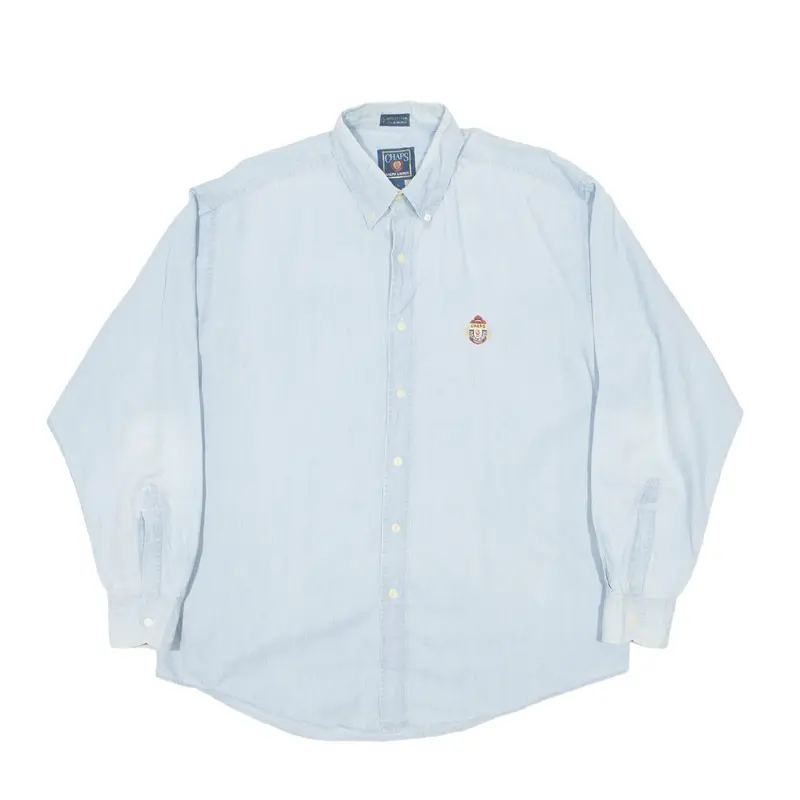 CHAPS RALPH LAUREN Formal Shirt Blue 90s Long Sleeve Mens L