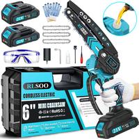 RLSOO Mini Chainsaw 6 Inch with Security Lock, Portable Battery Powered Chainsaw for Branches, Wood Cutting, Yard, Garden Use...