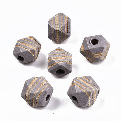 Painted Natural Wood Beads