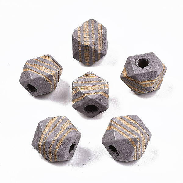 Painted Natural Wood Beads