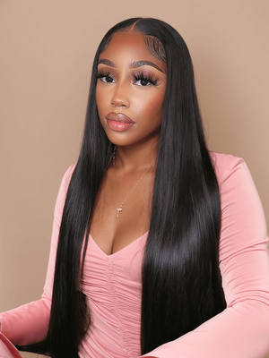 Unice Hair 5x5 HD Lace Closure with 3 Bundles Deep Parting Straight Human Hair Weaves With Transparent Lace Closure