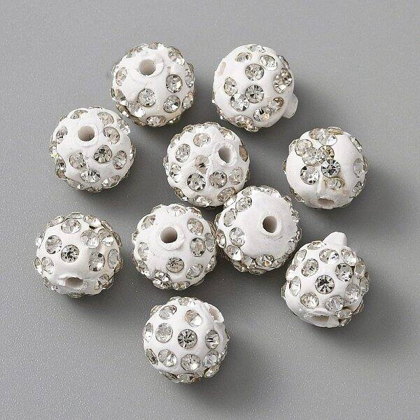 Handmade Polymer Clay Rhinestone Beads