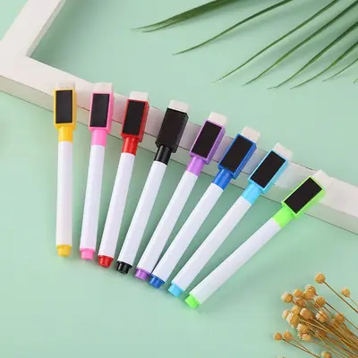 8pcs Dry Erase Marker Pen, Colourful Magnetic White Board Marker Pen, Dry Wipe Pen