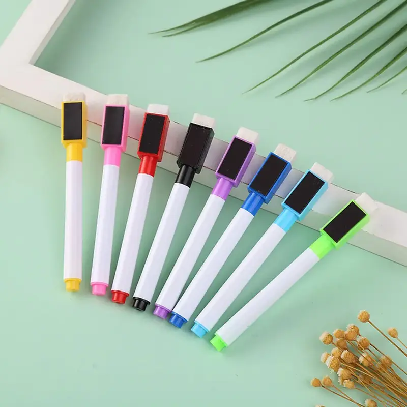 8pcs Dry Erase Marker Pen, Colourful Magnetic White Board Marker Pen, Dry Wipe Pen