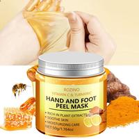 Vitamin C & Turmeric Peel-off Mask, 1 Box Deep Moisturizing Hand & Foot Mask, Brightening & Hydrating Hand & Foot Care Mask f...