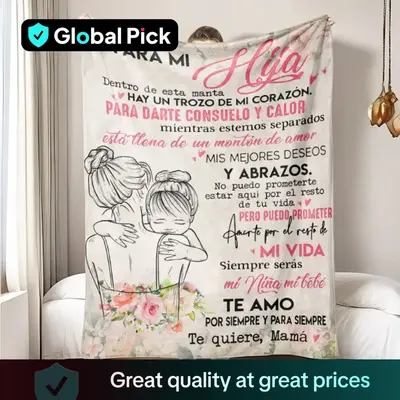 1pc Modern Style Letter Print Soft Thickened Flannel Blanket, Classic Floral Pattern Decorative Durable Nap Throw for Home & ...